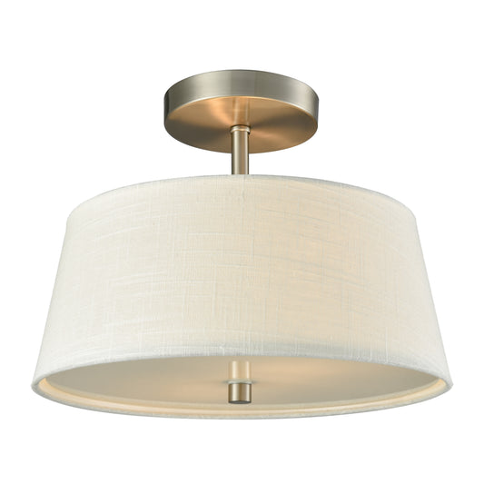 THOMAS CN600362 Morgan 15'' Wide 2-Light Semi Flush Mount - Brushed Nickel