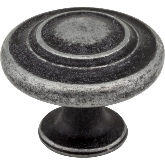 ELEMENTS 107ASM Arcadia 1-5/16" Diameter Mushroom Knob , Distressed Antique Silver