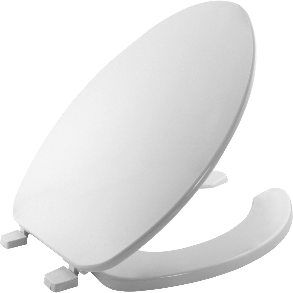 Elongated Open Front Toilet Seat in White