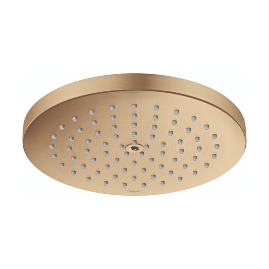 HANSGROHE 26928141 Raindance S Showerhead 180 1-Jet PowderRain, 2.5 GPM - Brushed Bronze