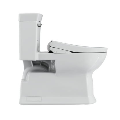 TOTO MW9644726CEFGA#01 Washlet+ Soiree Elongated 1.28 Gpf Universal Height Toilet With Auto Flush S7 Bidet Seat - Cotton White