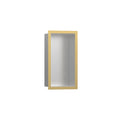 HANSGROHE 56094990 XtraStoris Individual Wall Niche Brushed Stainless Steel with Design Frame 12"x 6"x 4" - Polished Gold Optic