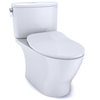 TOTO MS442234CEFG#01 Nexus Two-Piece Elongated 1.28 Gpf Universal Height Toilet With Cefiontect And Ss234 Softclose Seat - Cotton White