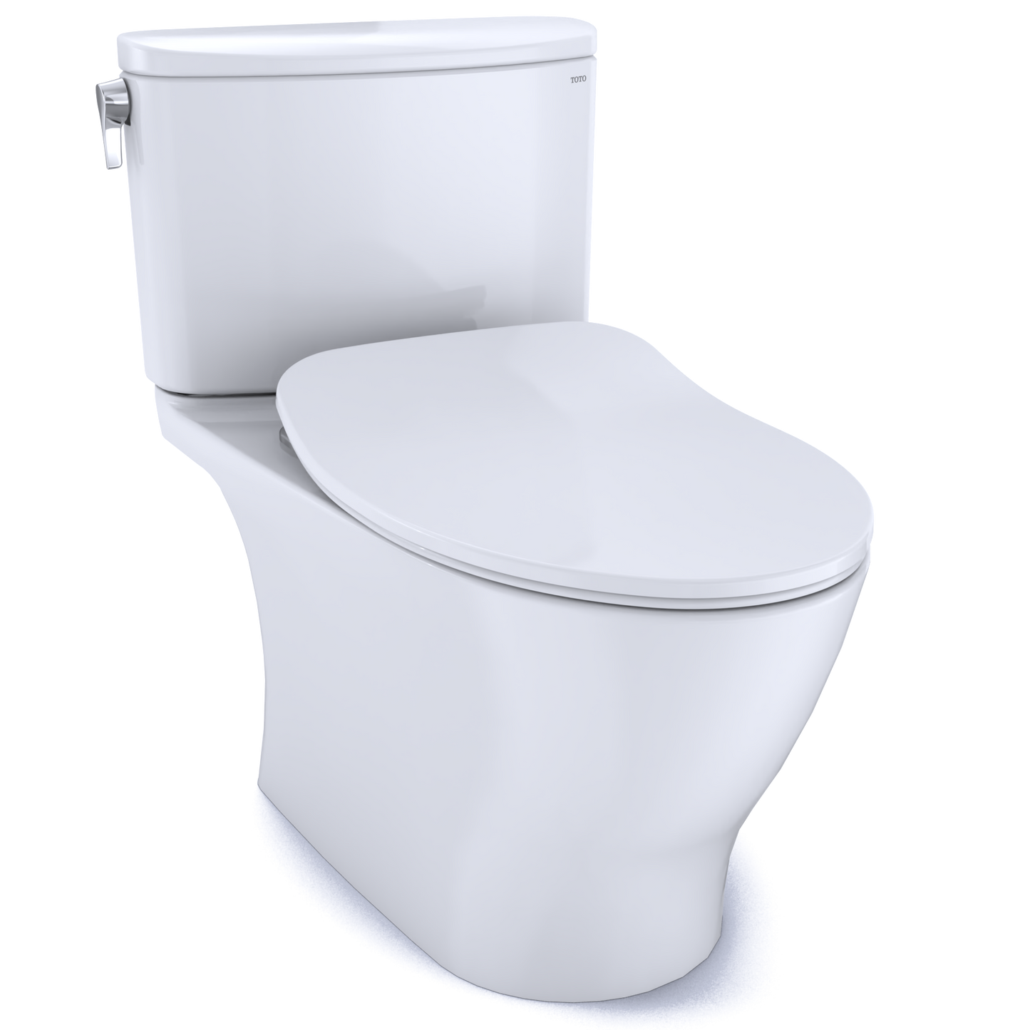 TOTO MS442234CEFG#01 Nexus Two-Piece Elongated 1.28 Gpf Universal Height Toilet With Cefiontect And Ss234 Softclose Seat - Cotton White