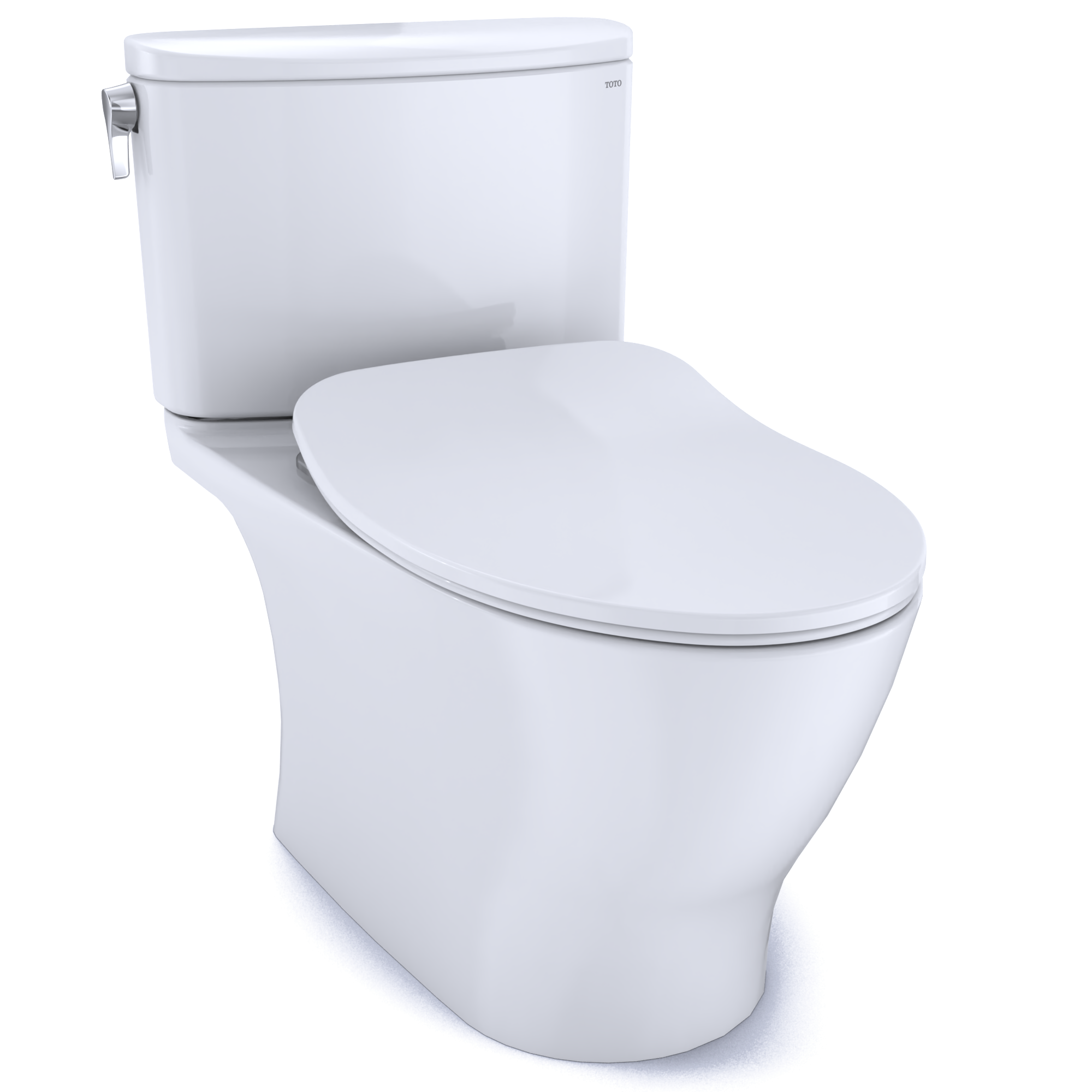 TOTO MS442234CEFG#01 Nexus Two-Piece Elongated 1.28 Gpf Universal Height Toilet With Cefiontect And Ss234 Softclose Seat - Cotton White