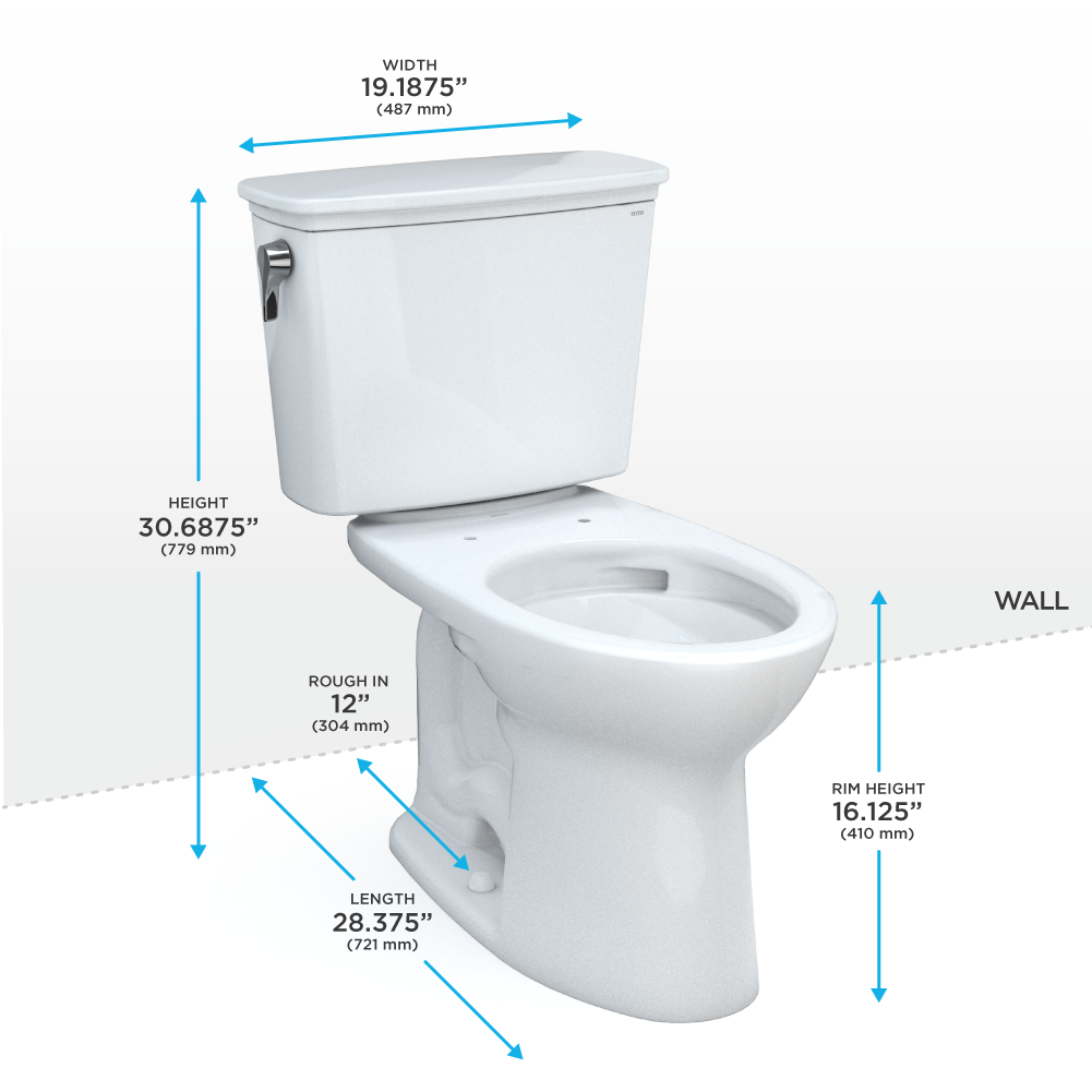 TOTO CST786CEFG#03 Drake Transitional Two-Piece Elongated 1.28 Gpf Universal Height Tornado Flush Toilet With Cefiontect - Bone