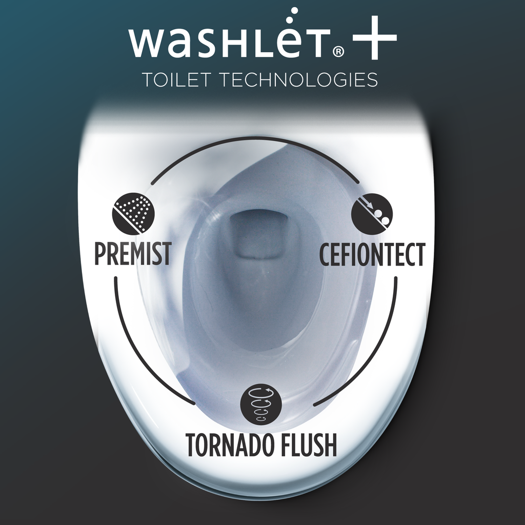 TOTO MW4463084CEMGN#01 Totowashlet+  Aquia Iv Two-Piece Elongated Dual Flush 1.28 And 0.9 Gpf Toilet And Washlet C5 Bidet Seat - Cotton White