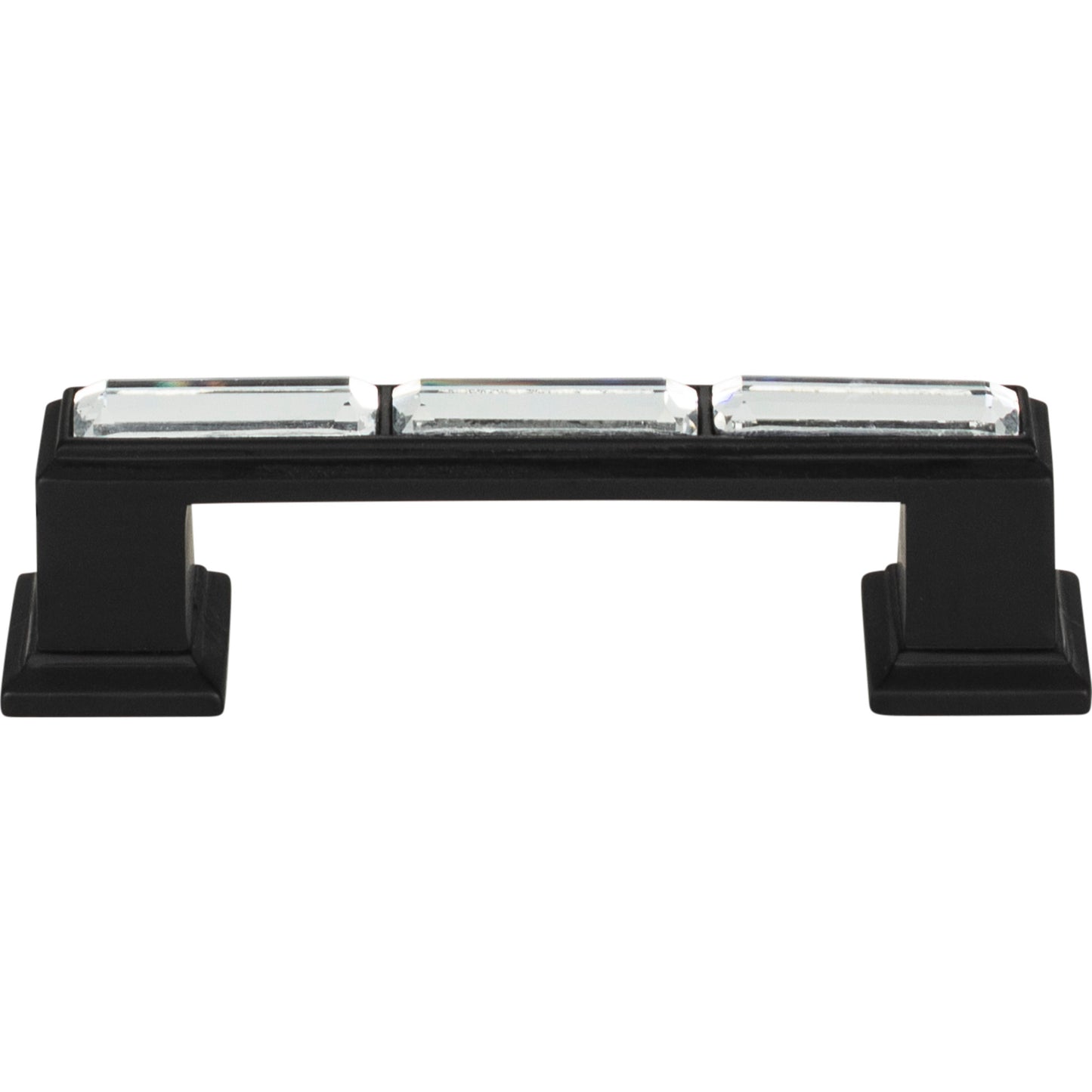 ATLAS 341-BL Legacy Crystal 3" Center to Center Bar Pull , Matte Black