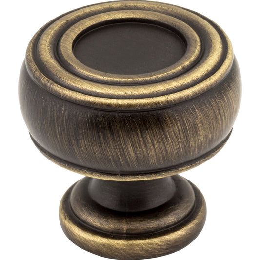 JEFFREY ALEXANDER 127ABSB Bremen 2 1-3/16" Diameter Mushroom Knob - Antique Brushed Satin Brass