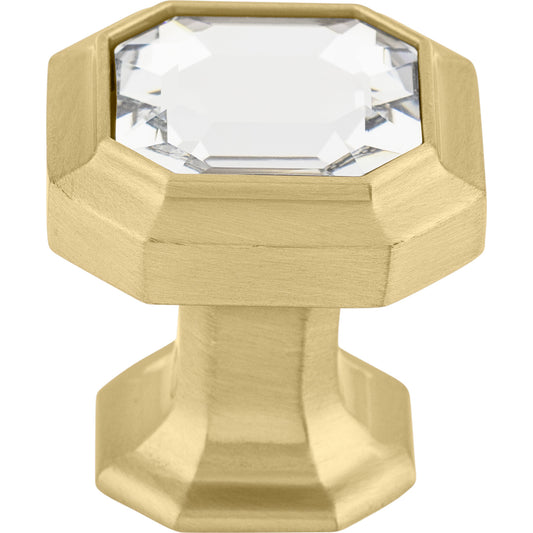 TOP KNOBS TK390HB Crystal Emerald 1 1/8" Length Geometric Knob - Honey Bronze