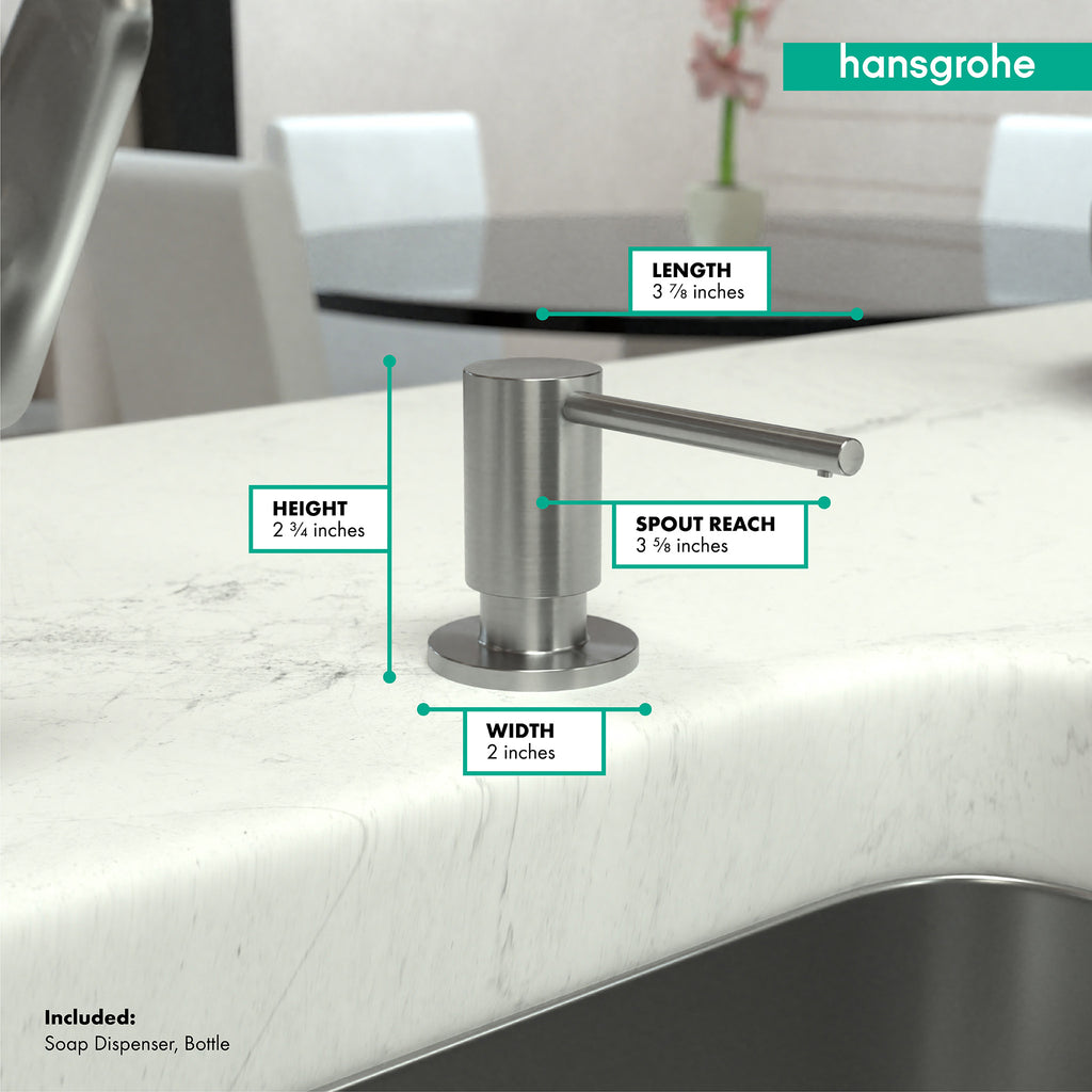 HANSGROHE 40438801 Focus Soap Dispenser - Stainless Steel Optic