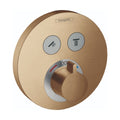 HANSGROHE 15743141 ShowerSelect S Thermostatic Trim for 2 Functions, Round - Brushed Bronze