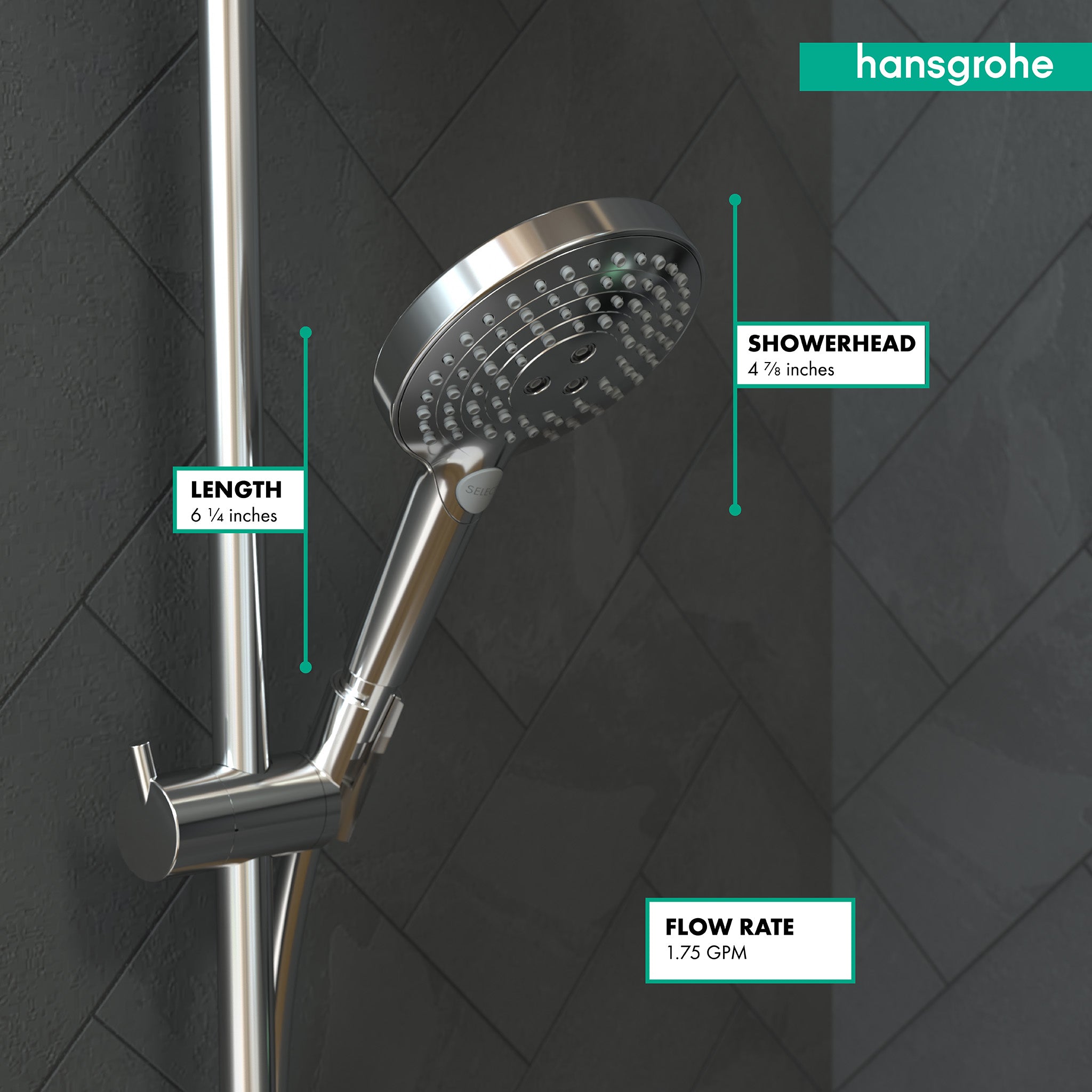 HANSGROHE 26036001 Raindance Select S Handshower 120 3-Jet PowderRain, 1.75 GPM - Chrome