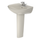 TOTO LPT241.4G#12 Supreme Oval Basin Pedestal Bathroom Sink with CeFiONtect for 4 Inch Center Faucets , Sedona Beige