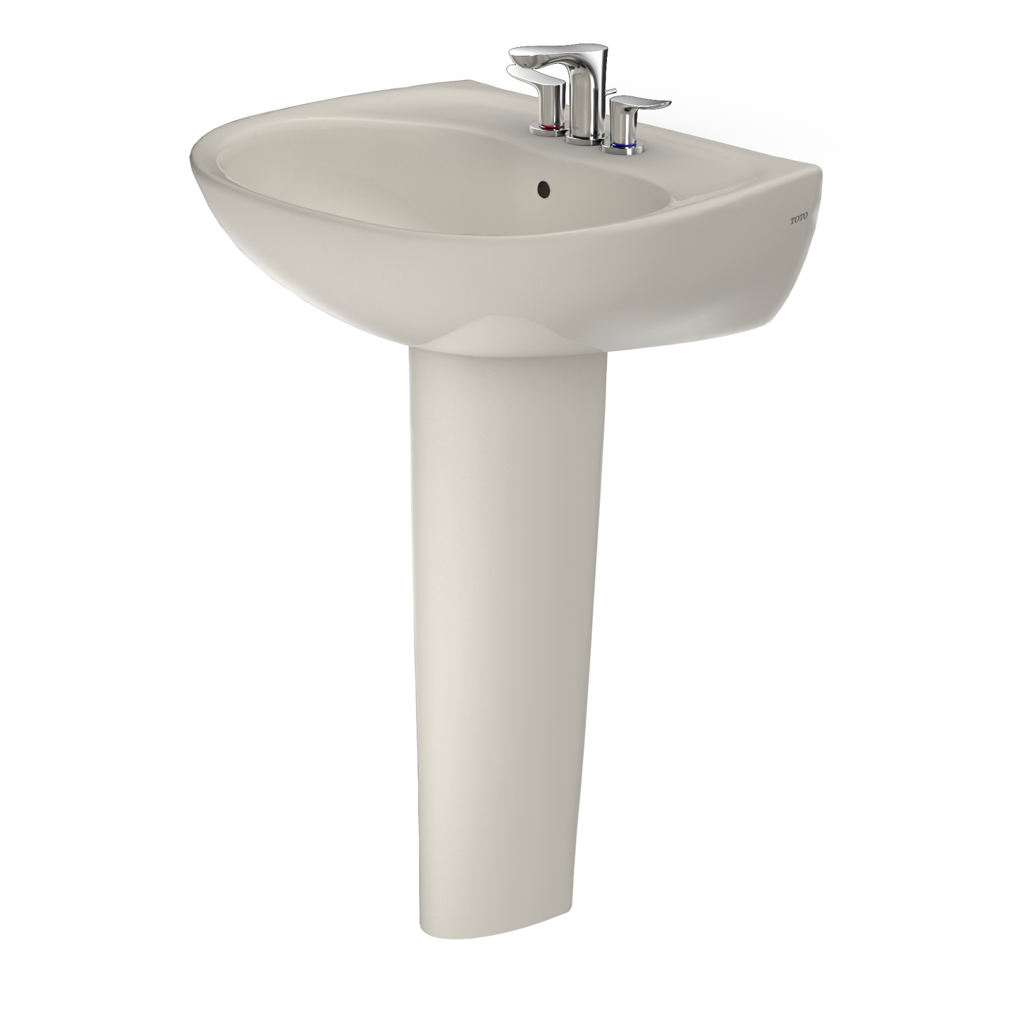 TOTO LPT241.4G#12 Supreme Oval Basin Pedestal Bathroom Sink with CeFiONtect for 4 Inch Center Faucets , Sedona Beige