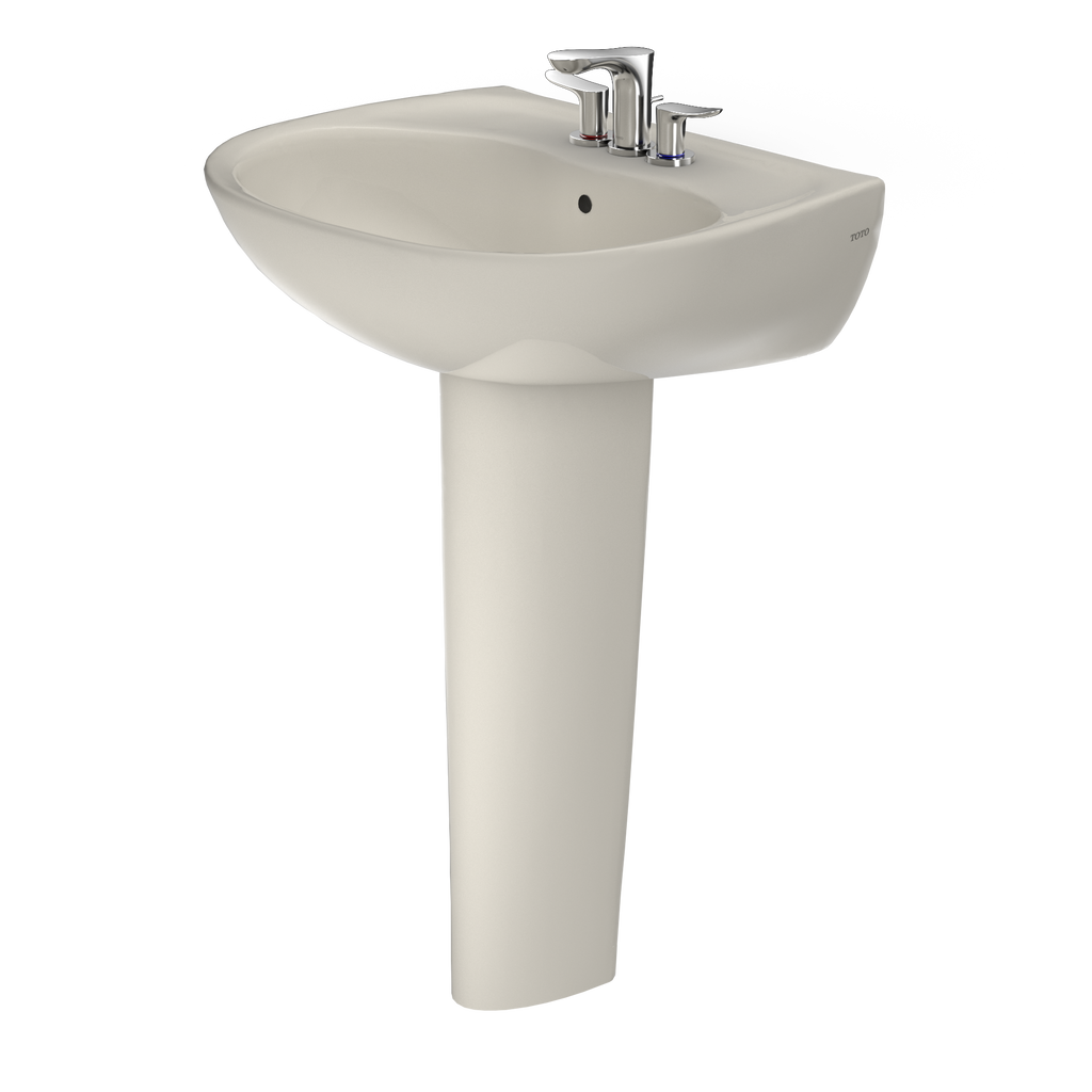 TOTO LPT241.4G#12 Supreme Oval Basin Pedestal Bathroom Sink With Cefiontect For 4 Inch Center Faucets - Sedona Beige