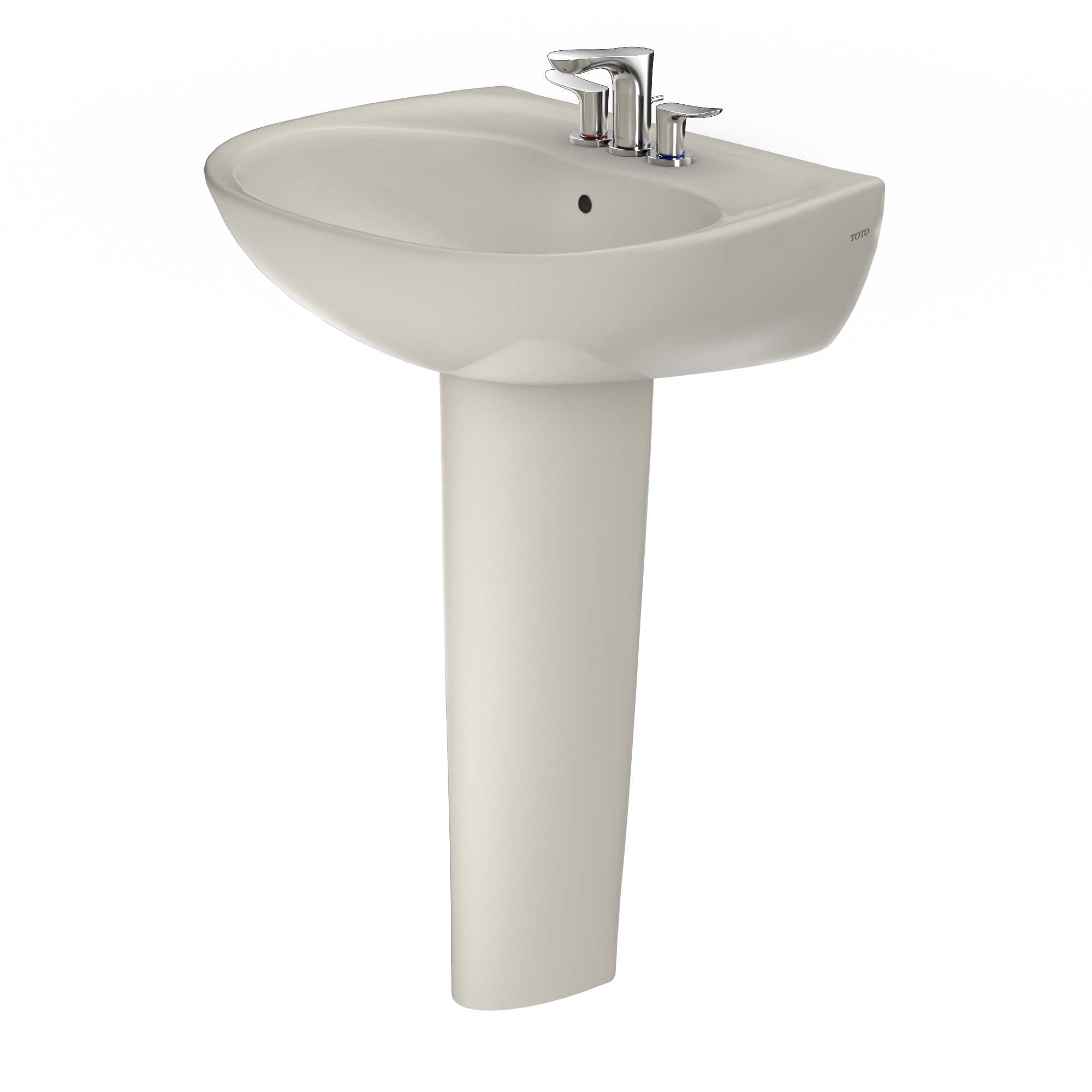 TOTO LPT241.4G#12 Supreme Oval Basin Pedestal Bathroom Sink With Cefiontect For 4 Inch Center Faucets - Sedona Beige