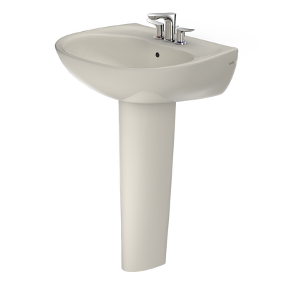 TOTO LPT241.4G#12 Supreme Oval Basin Pedestal Bathroom Sink With Cefiontect For 4 Inch Center Faucets - Sedona Beige