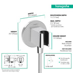HANSGROHE 26888001 FixFit S Wall Outlet with Handshower Holder - Chrome