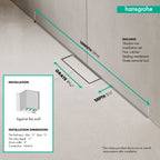HANSGROHE 56222001 RainDrain Minimalistic Complete Set 2", 39 3/8" Trim and Installation Set - Brushed Stainless Steel