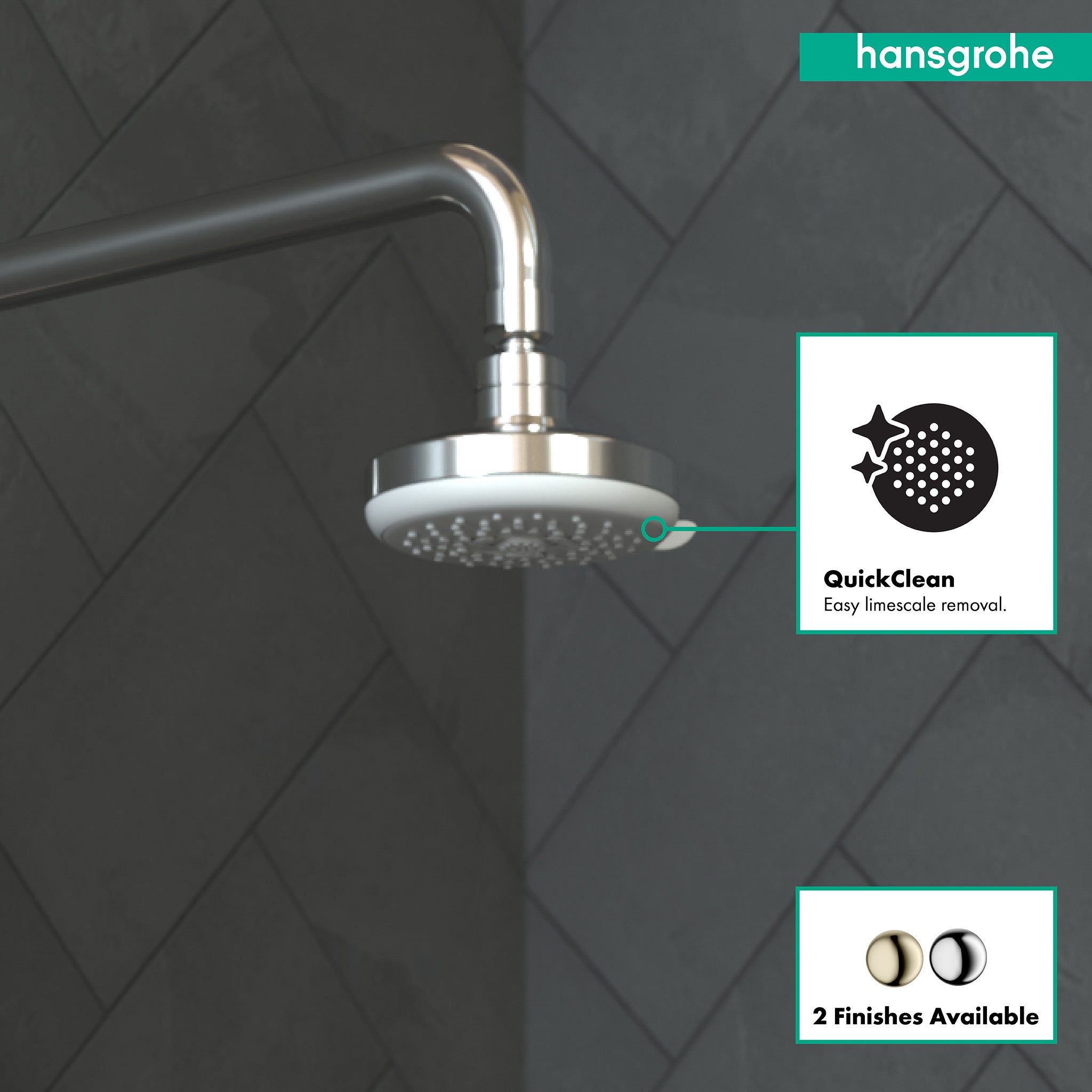 HANSGROHE 04071000 Croma 100 Showerhead E 3-Jet, 2.5 GPM - Chrome