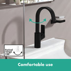 HANSGROHE 75030671 Vivenis Single-hole Faucet 210 with Swivel Spout and Pop-Up Drain, 1.2 GPM - Matte Black