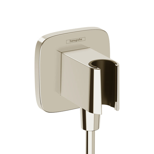 HANSGROHE 26887831 FixFit Q Wall Outlet with Handshower Holder in Polished Nickel