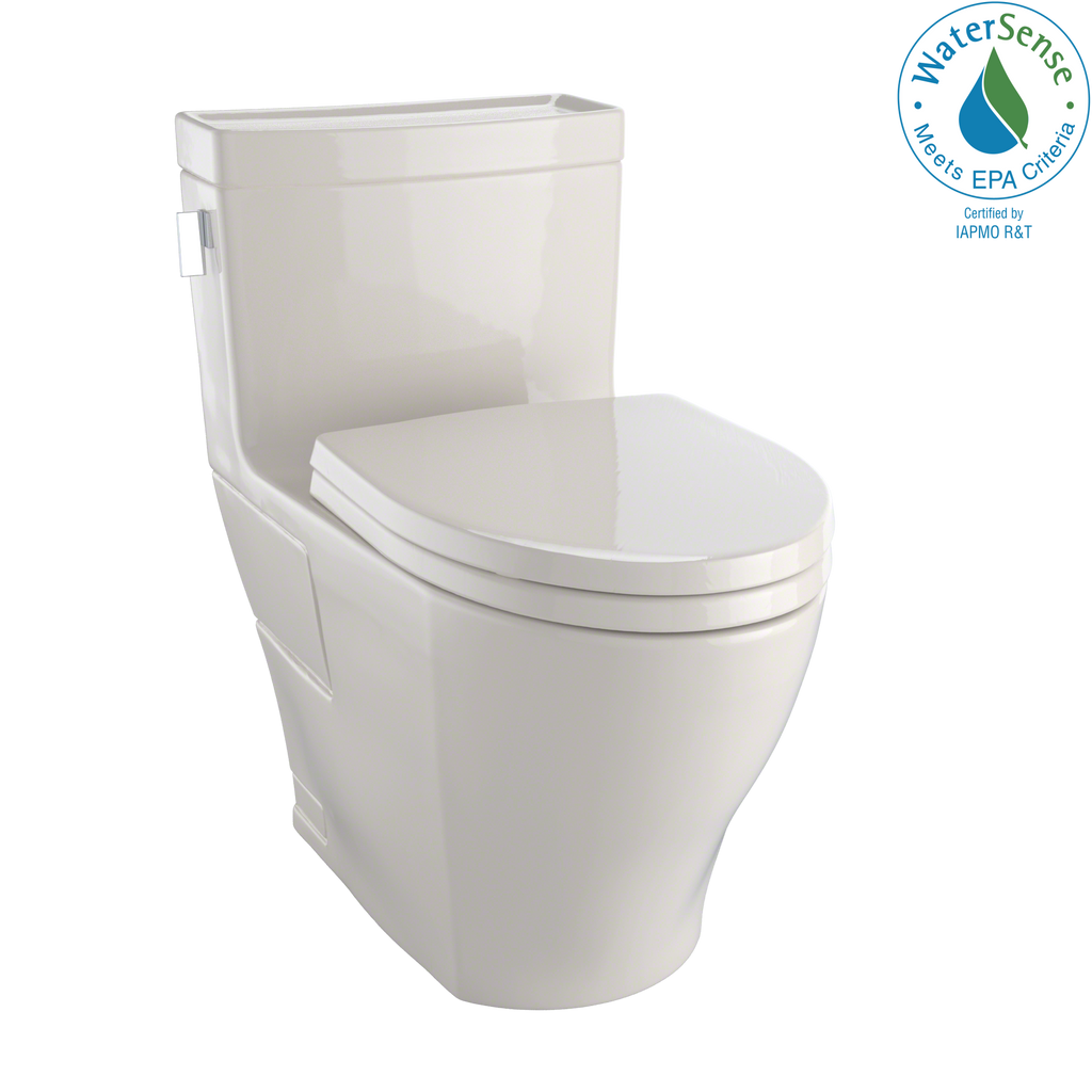 TOTO MS624124CEFG#03 Legato Washlet+ One-Piece Elongated 1.28 Gpf Universal Height Skirted Toilet With Cefiontect - Bone