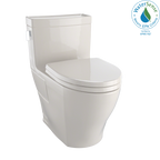 TOTO MS624124CEFG#03 Legato Washlet+ One-Piece Elongated 1.28 Gpf Universal Height Skirted Toilet With Cefiontect - Bone