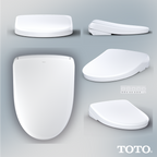 TOTO SW4726AT40#01 Washlet+ S7 Electronic Bidet Toilet Seat With Ewater+ Bowl And Wand Cleaning And Contemporary Lid - Cotton White