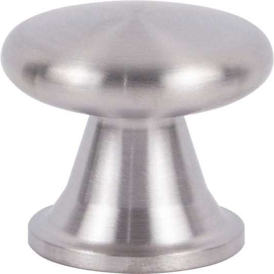 ATLAS A969-SS Burbank 1 1/8" Length Round Knob - Brushed Stainless Steel