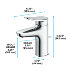 TOTO TLS04301U#CP Lf Series 1.2 Gpm Single Handle Bathroom Sink Faucet With Drain Assembly - Polished Chrome