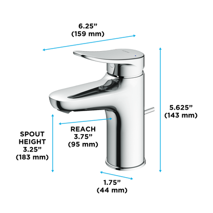 TOTO TLS04301U#CP Lf Series 1.2 Gpm Single Handle Bathroom Sink Faucet With Drain Assembly - Polished Chrome
