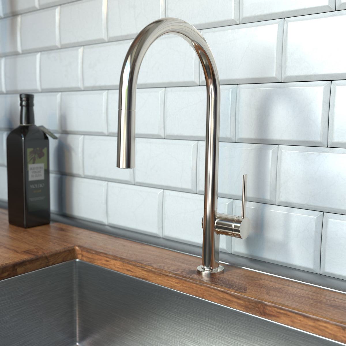 HANSGROHE 72800831 Talis N HighArc Kitchen Faucet, O-Style 2-Spray Pull-Down, 1.75 GPM - Polished Nickel