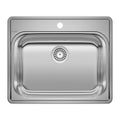 BLANCO 441078 Essential Essential 25" Single Bowl Drop-In Stainless Steel Laundry Sink - 1 Hole in Brushed Finish