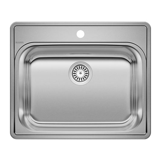 BLANCO 441078 Essential Essential 25" Single Bowl Drop-In Stainless Steel Laundry Sink - 1 Hole in Brushed Finish