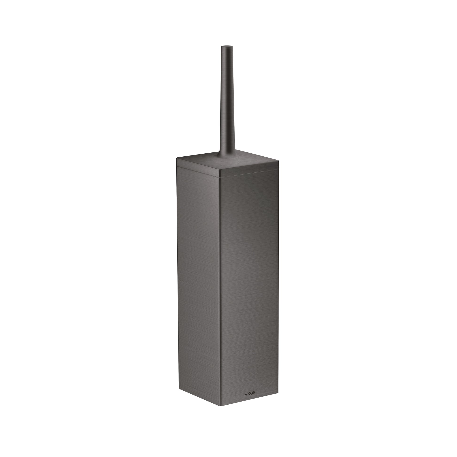 AXOR 42655340 Universal Rectangular Toilet Brush Holder, Wall-Mounted - Brushed Black Chrome