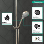 HANSGROHE 04724820 Croma Select S Handshower 110 3-Jet, 1.75 GPM - Brushed Nickel