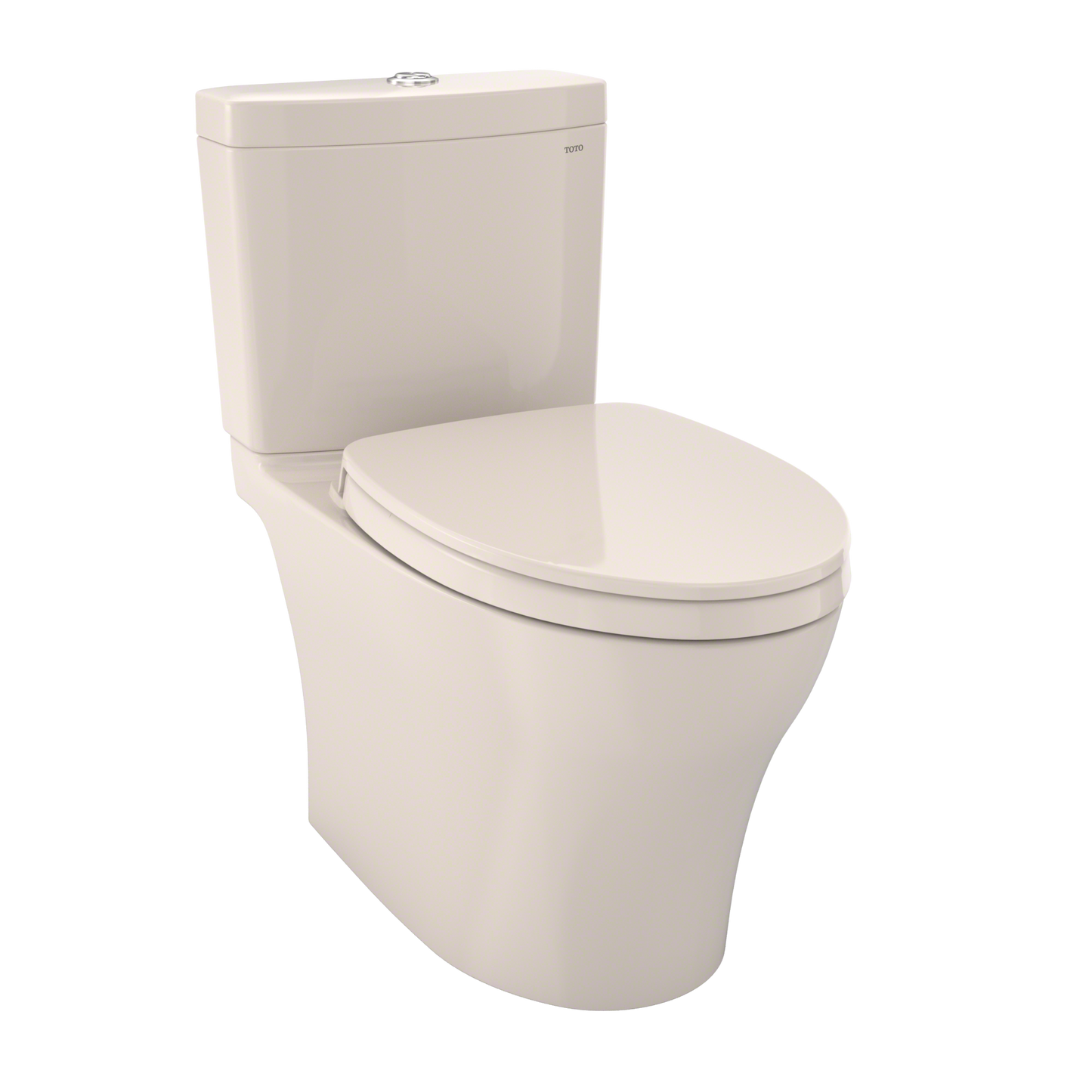 TOTO MS446124CEMFGN#12 Aquia IV Two-Piece Elongated Dual Flush 1.28 and 0.9 GPF Universal Height Toilet with CEFIONTECT , Sedona Beige