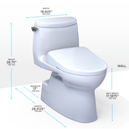 TOTO MW6144726CUFGA#01 Washlet+ Carlyle Ii 1G One-Piece Elongated 1.0 Gpf Toilet With Auto Flush Washlet+ S7 Contemporary Bidet Seat - Cotton White
