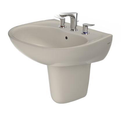TOTO LHT241.8G#03 Supreme Oval Wall-Mount Bathroom Sink With Cefiontect And Shroud For 8 Inch Center Faucets - Bone