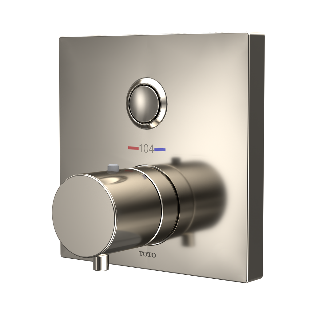 TOTO TBV02405U#PN Square Thermostatic Mixing Valve With One-Function Shower Trim - Polished Nickel