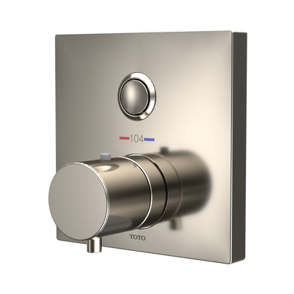TOTO TBV02405U#PN Square Thermostatic Mixing Valve With One-Function Shower Trim - Polished Nickel