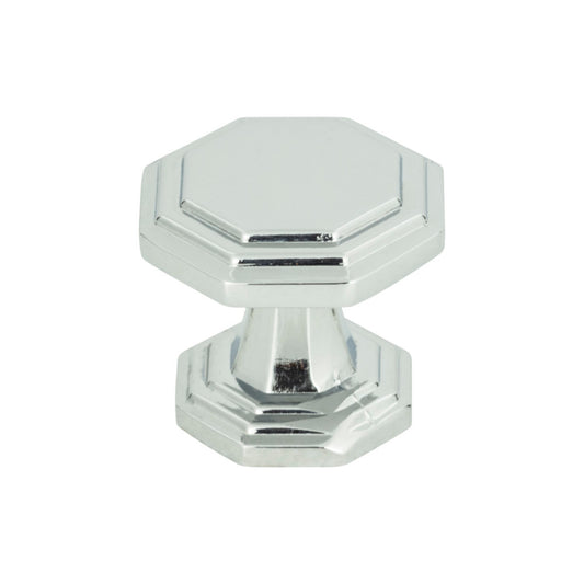 ATLAS 319-CH Dickinson 1 1/4" Length Geometric Knob - Polished Chrome