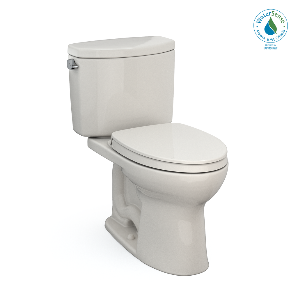 TOTO MS454124CEFG#12 Drake Ii Two-Piece Elongated 1.28 Gpf Universal Height Toilet With Cefiontect And Ss124 Softclose Seat - Sedona Beige