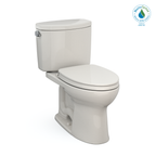 TOTO MS454124CEFG#12 Drake Ii Two-Piece Elongated 1.28 Gpf Universal Height Toilet With Cefiontect And Ss124 Softclose Seat - Sedona Beige