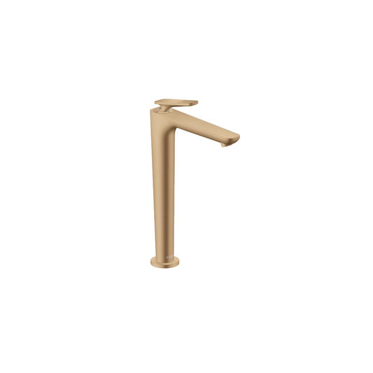 AXOR 49051141 Citterio C Single-Hole Faucet 250 CoolStart with Pop-Up Drain-Cubic Cut, 1.2 GPM - Brushed Bronze