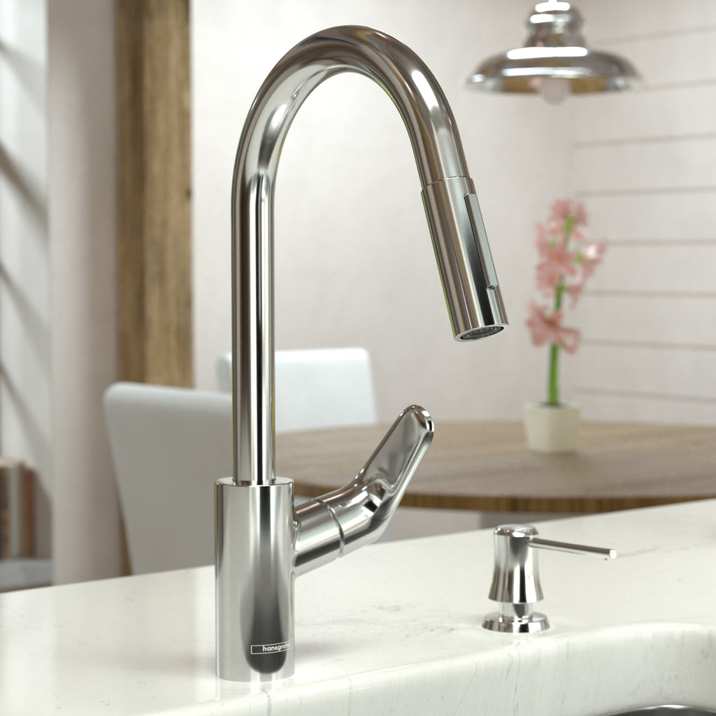 HANSGROHE 04505000 Focus HighArc Kitchen Faucet, 2-Spray Pull-Down, 1.75 GPM - Chrome