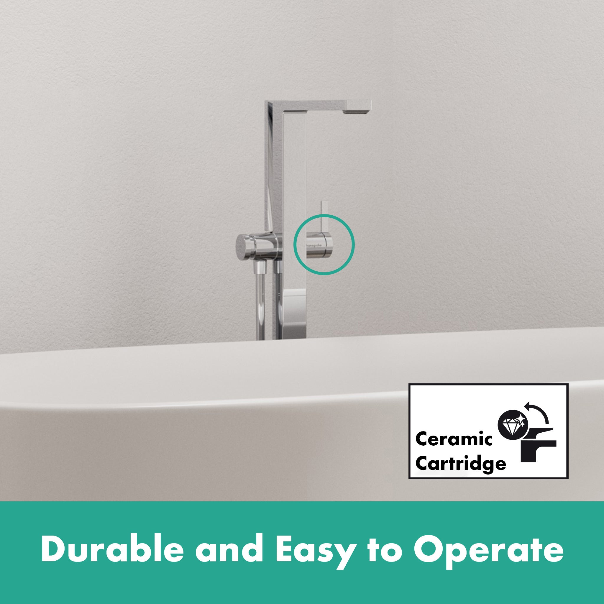 HANSGROHE 73445001 Tecturis E Freestanding Tub Filler with 1.75 GPM Handshower - Chrome