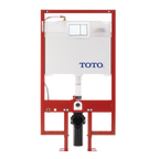 TOTO WT151800M#WH Duofit In-Wall Dual Flush 0.9 And 1.6 Gpf Tank System Pex Supply Line And White Rectangular Push Plate - White